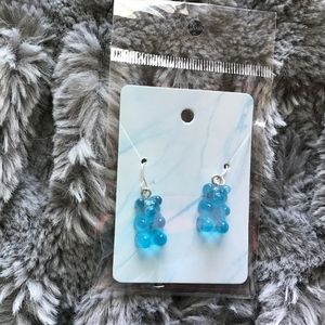 Blue gummy bear earrings